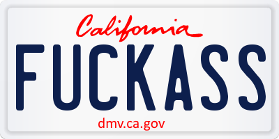 CA license plate FUCKASS