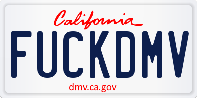 CA license plate FUCKDMV