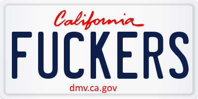 CA license plate FUCKERS