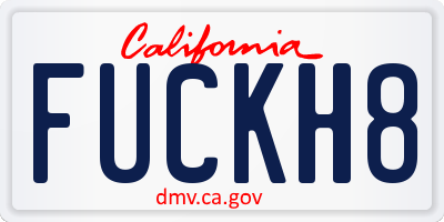 CA license plate FUCKH8