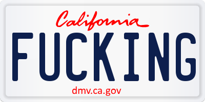 CA license plate FUCKING