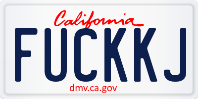 CA license plate FUCKKJ