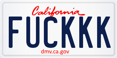 CA license plate FUCKKK