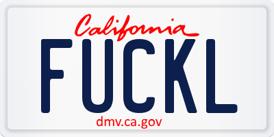 CA license plate FUCKL