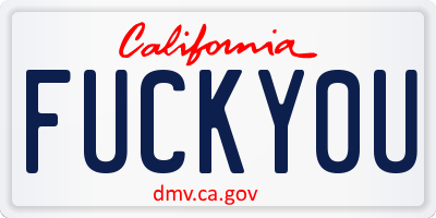 CA license plate FUCKY0U