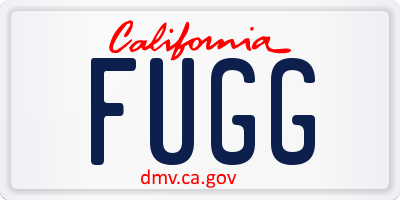 CA license plate FUGG