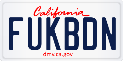 CA license plate FUKBDN