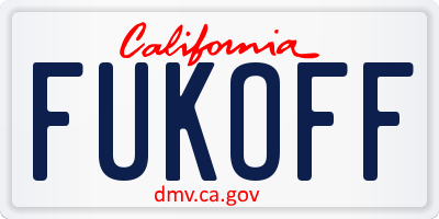 CA license plate FUKOFF