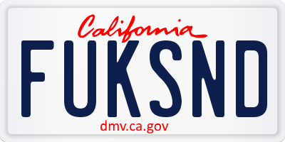 CA license plate FUKSND