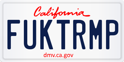 CA license plate FUKTRMP