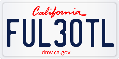 CA license plate FUL3OTL