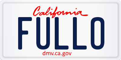 CA license plate FULLO