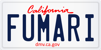 CA license plate FUMARI