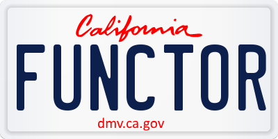 CA license plate FUNCTOR