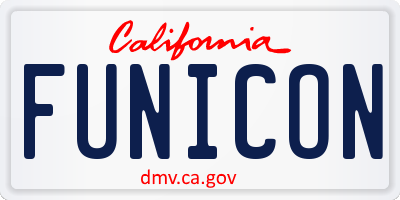 CA license plate FUNICON