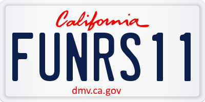 CA license plate FUNRS11