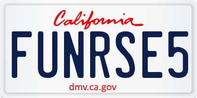 CA license plate FUNRSE5