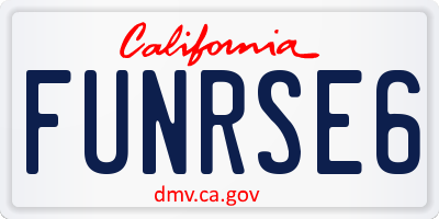 CA license plate FUNRSE6