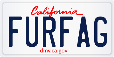 CA license plate FURFAG