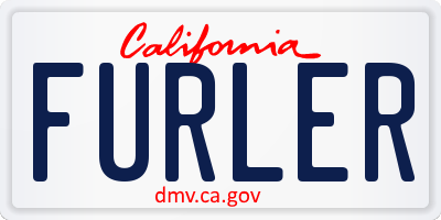 CA license plate FURLER