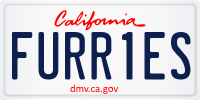 CA license plate FURR1ES