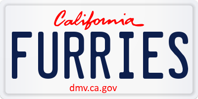 CA license plate FURRIES