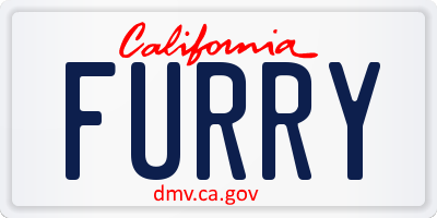 CA license plate FURRY