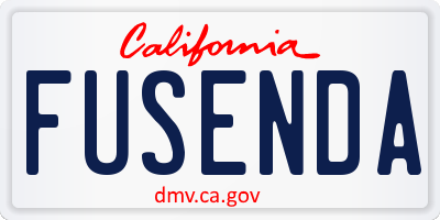 CA license plate FUSENDA