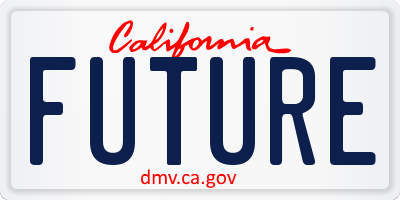 CA license plate FUTURE