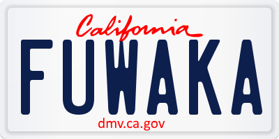 CA license plate FUWAKA