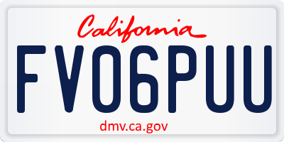 CA license plate FV06PUU