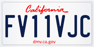 CA license plate FV11VJC