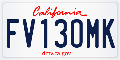 CA license plate FV13OMK