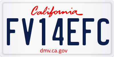 CA license plate FV14EFC