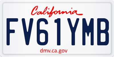 CA license plate FV61YMB