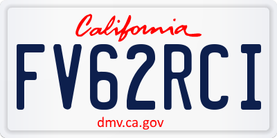 CA license plate FV62RCI