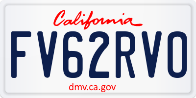 CA license plate FV62RVO