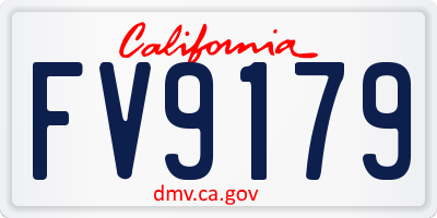 CA license plate FV9179