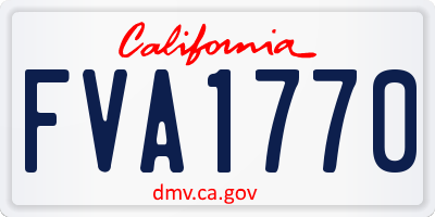 CA license plate FVA1770