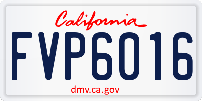 CA license plate FVP6016