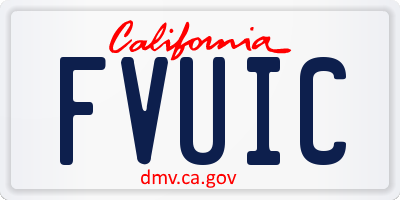 CA license plate FVUIC