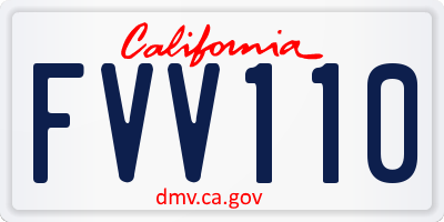 CA license plate FVV110