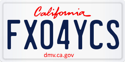 CA license plate FX04YCS