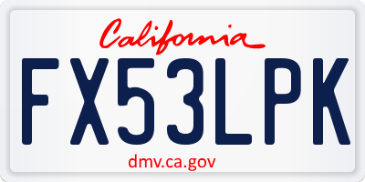 CA license plate FX53LPK