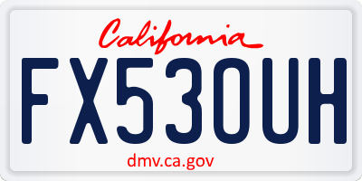 CA license plate FX53OUH