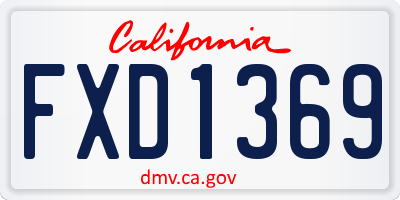 CA license plate FXD1369