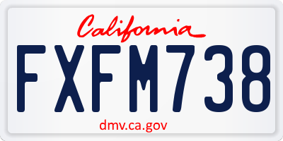 CA license plate FXFM738