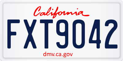 CA license plate FXT9042