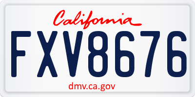 CA license plate FXV8676