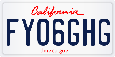 CA license plate FY06GHG